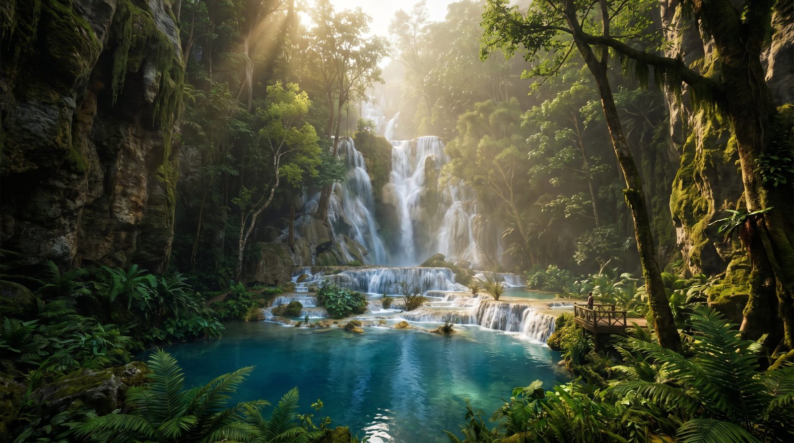 Sapphire Waterfall Basin Wallpaper